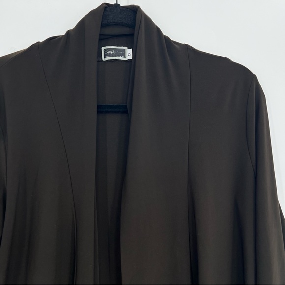Sympli Sweaters - Sympli Open Front Lightweight Cardigan Ruffle Nu Urban Shrug Brown Top Jersey 12